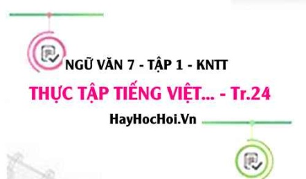 Soạn bài Thực hành tiếng việt trang 24 Ngữ văn lớp 7 Kết nối tri thức tập 1